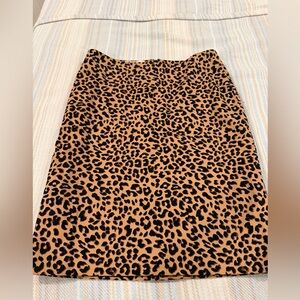 Talbots Leopard Print Pencil Skirt in Tan and Black